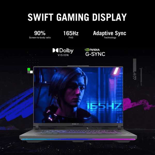 ROG Strix G16 Gaming Laptop, 165Hz Display, NVIDIA® Geforce RTX™ 4060, Intel Core I7-13650Hx, 16GB DDR5, 1TB Pcie Gen4 SSD, Wi-Fi 6E, Windows 11, G614JV-AS74 - Image 4