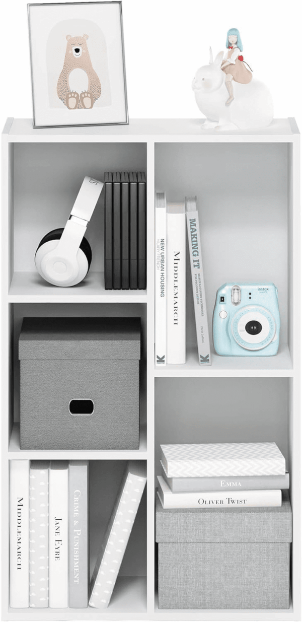 Luder Bookcase / Book / Storage , 5-Cube, White - Image 6