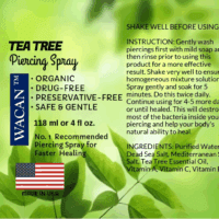 Fast-Healing Tea Tree Piercing Spray Solution Organic Essential Oil with Natural Sea Salts and Vitamins Solution Aftercare (4 OZ, Personal Size) - Image 2