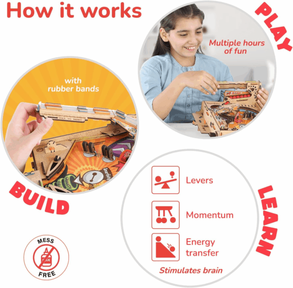 DIY Pinball Machine Toy for Ages 8-99 Year Old | Award Winning Arcade Game | Birthday Gift Ideas for Kids & Adults | STEM Toy for Boys & Girls I Fun Family & Party Game - Image 3