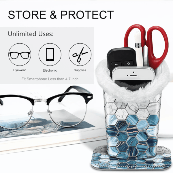 Plush Lined Eyeglasses Holder, Glasses Stand Case, Anti-Scratch Glasses Storage Organizer for Desk, Nightstand, Office - Image 3