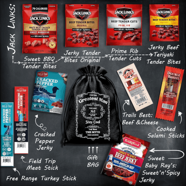 Beef Jerky Gift Baskets for Men - Dad Gifts, Birthday Gifts for Men Who Have Everything with Beef Jerky Variety Pack - Mens Gifts, Dad Birthday Gift, Care Package for Men, Husband Birthday Gift By - Image 2