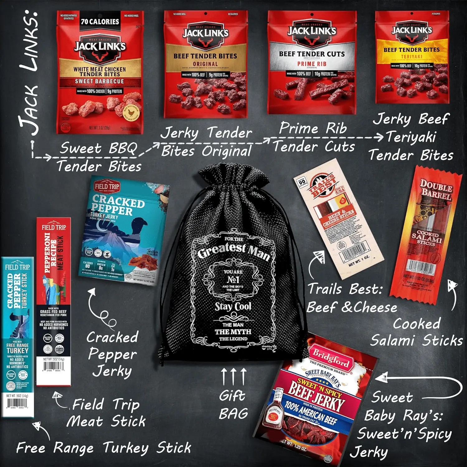 Beef Jerky Gift Baskets for Men - Dad Gifts, Birthday Gifts for Men Who Have Everything with Beef Jerky Variety Pack - Mens Gifts, Dad Birthday Gift, Care Package for Men, Husband Birthday Gift By - Image 2
