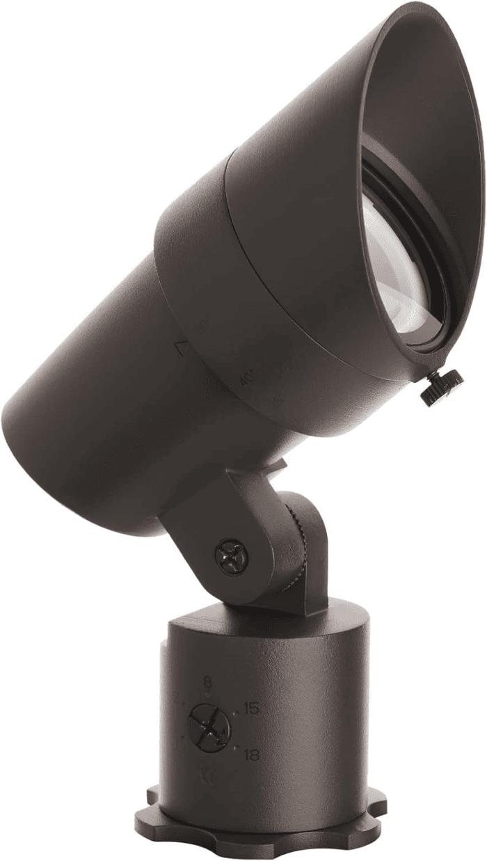 WAC Landscape Lighting, LED 12V Medium Size Accent Light with Adjustable Beam Angle and Integral Brightness Control 50-1300 Lumens 3000K Warm White Built-In LED in Bronze