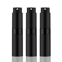 8ML Mini Atomizer Perfume Travel (Matte Black) Refillable Bottle Portable Spray Bottle for Cologne and Perfume (3Pcs)