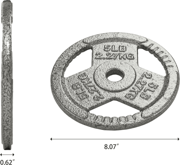Cast Iron Plate Weight Plate for Strength Training and Weightlifting, Olympic or Standard, Multiple Sizes - Image 4
