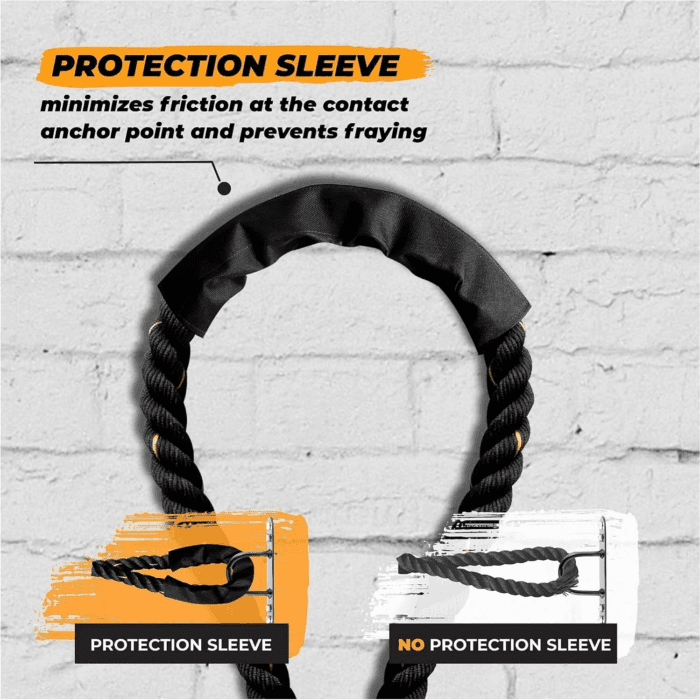 1.5/2 Inch Battle Ropes with Extra Protective Sleeve, Workout Ropes for Cross-Training Home Gym & Fitness Exercises, Strength Training - 30,40,50 Feet Lengths Available - Image 3