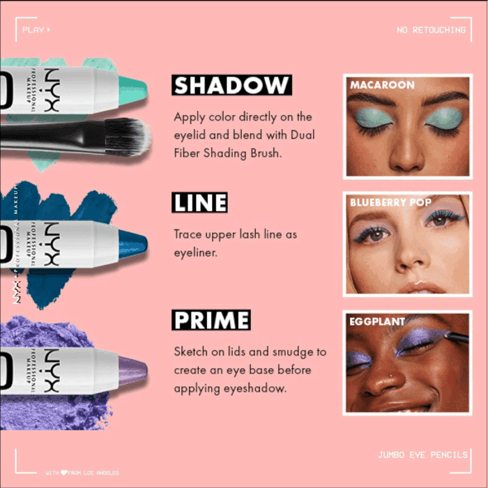 Jumbo Eye Pencil, Blendable Eyeshadow Stick & Eyeliner Pencil - Cottage Cheese (Silver) - Image 7
