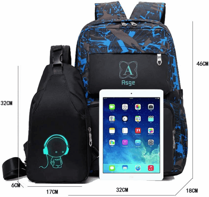 Backpack for School Boys Backpacks for Kids Camo Bookbag for Middle School Bags Waterproof Travel Back Pack (Blue) - Image 7