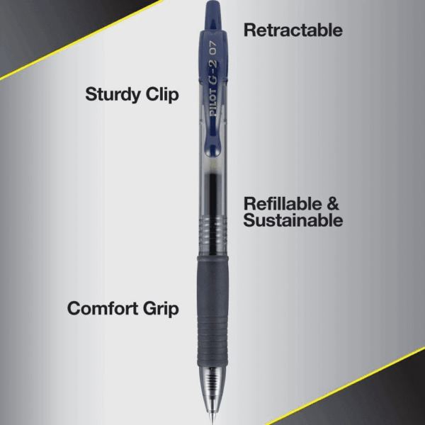 , G2 Premium Gel Roller Pens, Fine Point 0.7 Mm, Navy Blue, Pack of 12 - Image 3