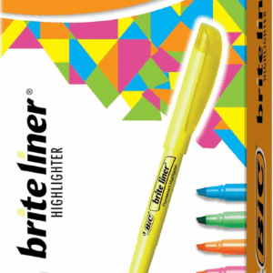 Brite Liner Highlighters, Chisel Tip, 12-Count Pack of Highlighters Assorted Colors, Ideal Highlighter Set for Organizing and Coloring
