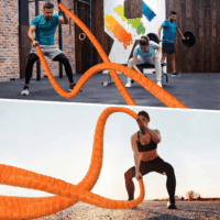 Battle Ropes for Home Gym 1.5Inch Diameter 30 FT Lengths Workout Heavy Battle Ropes for Exercise Training Weighted Ropes for Working Out Exercise Equipment with Protective Cove - Orange - Image 7