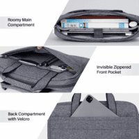 17 17.3 Inch Laptop Shoulder Bag for Men Women,Waterproof Computer Carrying Case Messenger Bag with Strap for 17"-18" HP Dell,Laptop Briefcase for Office Business Travel College School,Grey - Image 3