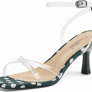 Women'S Sandals Square Open Toe Kitten Heels Strappy Ankle Strap Sandals for Women Comfort Dress Party Shoes