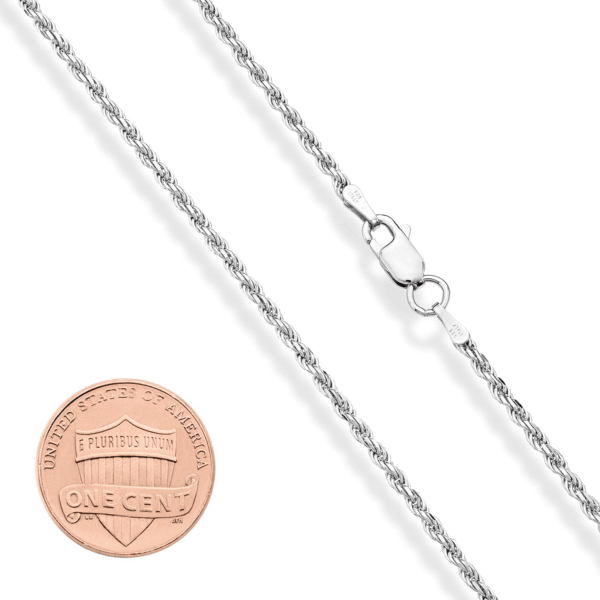Solid 925 Sterling Silver Italian 2Mm, 3Mm Diamond-Cut Braided Rope Chain Necklace for Men Women Made in Italy - Image 2