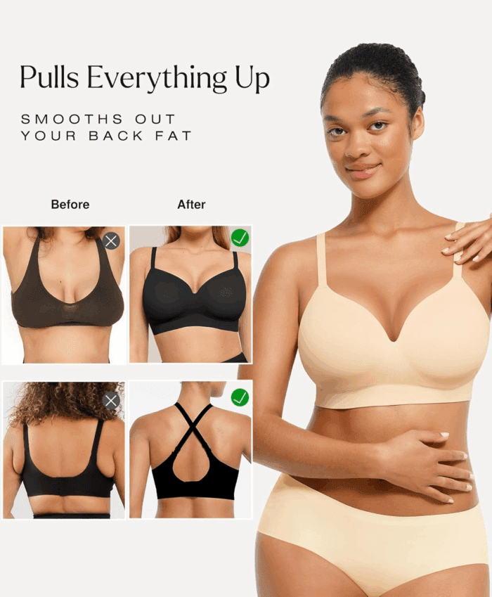 Bras for Women Support Push up Bralettes Full Coverage No Underwire Seamless Comfortable Everyday Bras - Image 4