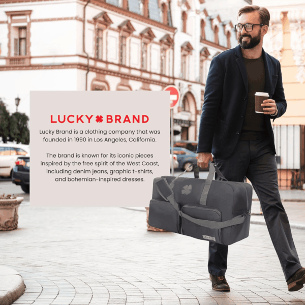 Lucky Travel Duffel Bags 65L, Gym Bag, Travel Bag & Large Duffle Bag for Men, Foldable Overnight Weekender Bags for Women & Men with Adjustable Shoulder Strap, Charcoal - Image 6