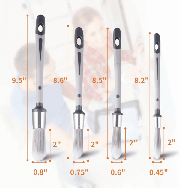 Trim Paint Brush Edge Painting Tool for Painting Detail Areas and Small Paint Repairs Small Paint Brushes, Art Application,Sash, Baseboards,House Wall Corners 4Pack with 0.45" 0.6" 0.75" 0.8" - Image 3