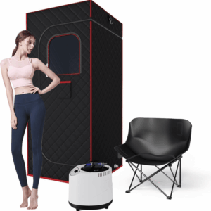 Portable Sauna Box for Home - Four-Sided Full-Size Steam Sauna Tent with 3 L Steamer, Chair, Remote Control, Infrared, Health Benefits and Relaxation