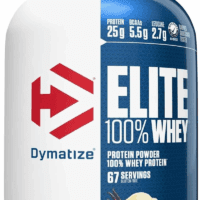 Elite 100% Whey Protein Powder, Vanilla, 25G of Protein, 67 Servings, 5.5G Bcaas, Less than 140 Cal., Gluten Free, 2G Carb, 2G Sugar, 3G Fat
