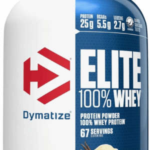 Elite 100% Whey Protein Powder, Vanilla, 25G of Protein, 67 Servings, 5.5G Bcaas, Less than 140 Cal., Gluten Free, 2G Carb, 2G Sugar, 3G Fat