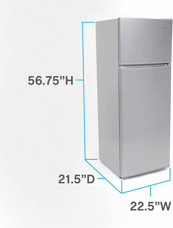 WBRT73S Apartment Refrigerator Freestanding Slim Design Full Fridge with Top Freezer for Condo, House, Small Kitchen Use, 7.4 Cu.Ft, Metallic - Image 6