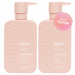 Repair Shampoo and Conditioner Set 12Oz for Dry to Damaged Hair, Made with Keratin, Coconut Oil, Shea Butter and Vitamin E