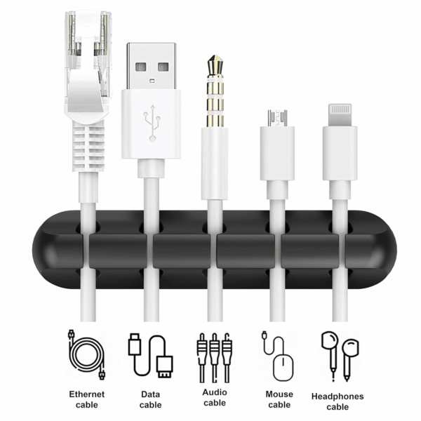 Cord Organizer, Cable Clips Cord Holder, Cable Management USB Cable Power Wire Cord Clips, 2 Packs Cable Organizers for Car Home and Office (5, 3 Slots) - Image 3