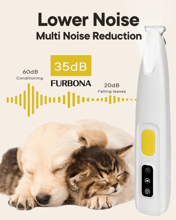 Upgraded Dog Paw Trimmer with LED Light, 18 Mm Widen Blade, 35 Db Low Noise, LED Display, Fully Waterproof, Rechargeable Clipper for Dogs Cats Trimming Paws, Eyes, Ears, Face, and Rump - Image 5