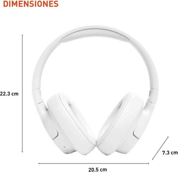 Tune 720BT - Wireless Over-Ear Headphones with  Pure Bass Sound, Bluetooth 5.3, up to 76H Battery Life and Speed Charge, Lightweight, Comfortable and Foldable Design (White) - Image 3