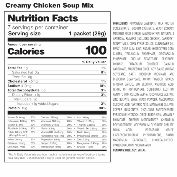 Creamy Chicken Soup Mix | Instant Lunch or Dinner to Support Weight Management | Easy to Make | 15 Grams of Protein | Low Calorie Food | Triple Pack, 7 Single Serve Packets per Box - Image 5