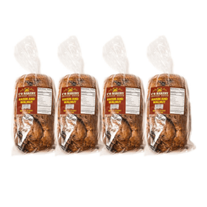 Artisan Bread Raisin & Walnut - Handmade, All Natural, High Fiber, Sliced Loaf Multipack (4 Loaves), Pack of 4