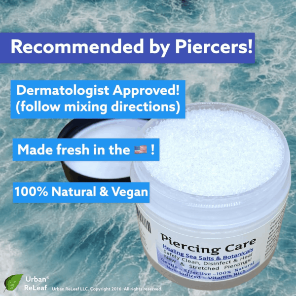 Piercing Care - Healing Sea Salt & Botanical Aftercare - Safely Clean & Heal New & Stretched Piercings - 1 (3 Ounce) - Image 2