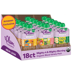 Stage 4 Variety Pack – Toddler’S Taste Adventure & Sunrise Pack – Mighty 4 & Mighty Morning Organic Fruit & Veggie Pouches – 4 Oz Pouch, Pack of 18 (Amazon Exclusive)