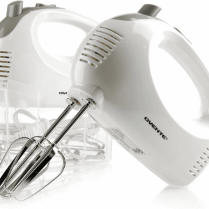 5-Speed Electric Hand Mixer with Stainless Steel Mixing Whisk, Snap-On Storage Case, Portable & Lightweight 150W Motor, Compact Handheld Mixer for Baking, Blending or Cooking, White HM151W