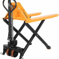 Manual Scissor Pallet Jack Truck High Lift Hand Truck 45" Lx21 W Fork Size 2200Lbs Capacity Suitable for Open Bottom Pallet