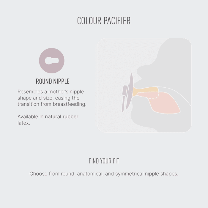 Pacifiers - Colour Studio 2 Pack | round Nipple Baby Pacifier | BPA Free Natural Rubber Latex Soother | Made in Denmark | Size 0+ Months | Blush Mix - Image 4