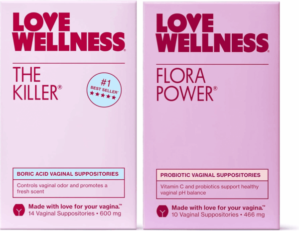 the Killer & Flora Power | Vaginal Suppository Duo with Probiotics, Vitamin C & Boric Acid for Vaginal Health | Vaginal Suppositories for Healthy Ph Balance & Vaginal Odor Control