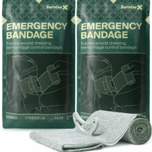 Israeli Pressure Bandage 6 Inch - Emergency Bandage - Pressure Dressing for Wounds - Trauma Dressing - Sterile Vacuum-Sealed Packaging - FSA HSA Approved - 2 Pack