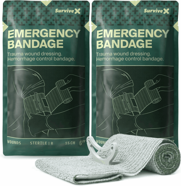 Israeli Pressure Bandage 6 Inch - Emergency Bandage - Pressure Dressing for Wounds - Trauma Dressing - Sterile Vacuum-Sealed Packaging - FSA HSA Approved - 2 Pack