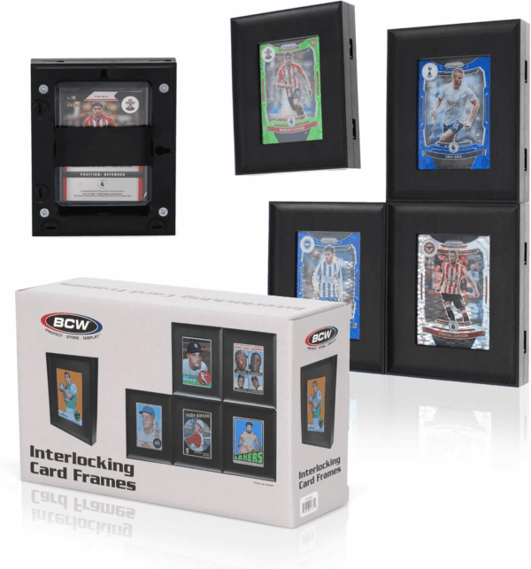 Interlocking Card Frames - Black | Interlocking Frames Ideal for Collectibles, Trading Cards, and Memorabilia | Wall Display Frame (Standard Cards - 6 Pack)