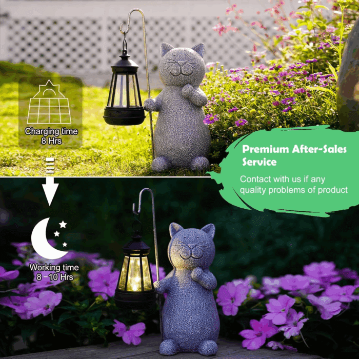 Garden Decor Solar Statues: Mothers Day Birthday Gifts for Mom Grandma Women Sister Wife Lady Lover - Front Patio Balcony Yard Art Lawn Ornaments Porch Outdoor outside Decorations (Cat) - Image 5
