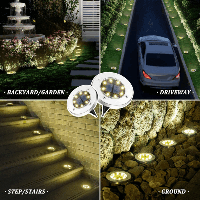 Solar Lights Outdoor Waterproof, 12 Pack Solar Ground Lights, Solar Garden Lights Landscape Lighting for Pathway Driveway Patio Backyard Walkway (Warm White) - Image 2