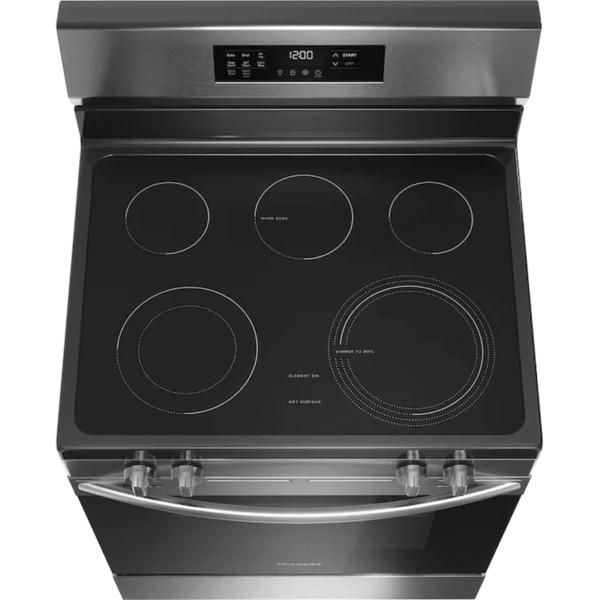 30-In Glass Top 5 Burners 5.3-Cu Ft Air Fry Convection Oven Freestanding Electric Range Stainless Steel ) - Image 5