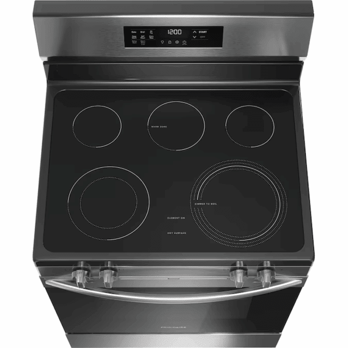 30-In Glass Top 5 Burners 5.3-Cu Ft Air Fry Convection Oven Freestanding Electric Range Stainless Steel ) - Image 5
