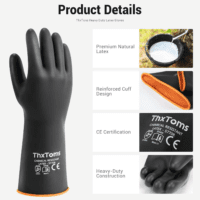 Heavy Duty Latex Gloves, Resist Strong Acid, Alkali and Oil, 22", 1 Pair - Image 5