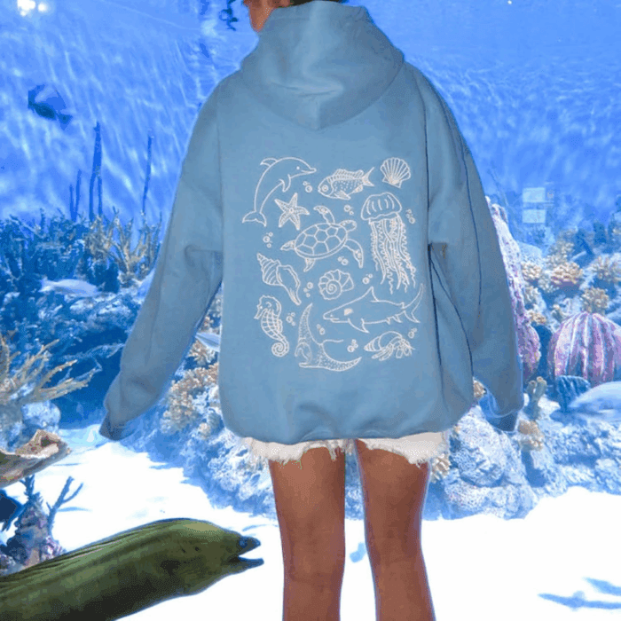 Preppy Embroidery Floral Hoodie for Teen Girl Women Oversized Hooded Sweatshirt Y2K Vintage Graphic Pullover Top - Image 3