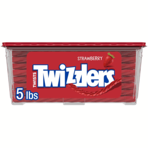 Twists Strawberry Flavored Licorice Style, Low Fat Candy Tub, 5 Lb