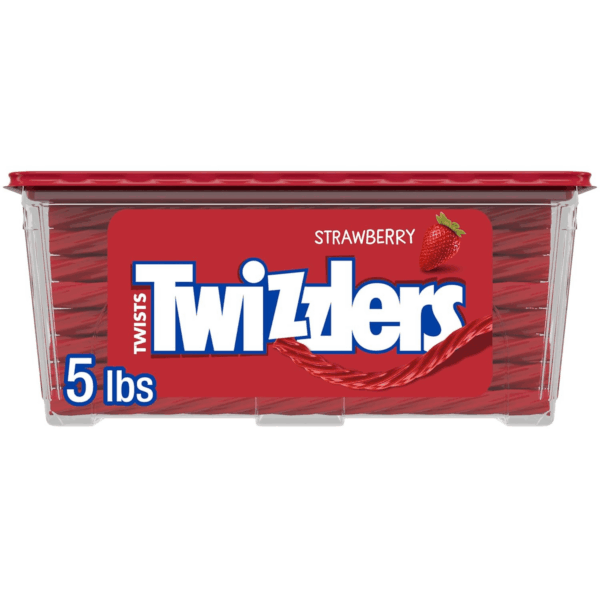 Twists Strawberry Flavored Licorice Style, Low Fat Candy Tub, 5 Lb