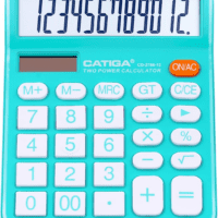 Desktop Calculator 12 Digit with Large LCD Display and Sensitive Button, Solar and Battery Dual Power, Standard Function for Office, Home, School, CD-2786 (Light Blue)